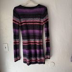 Ashley by 26 International Ashley Sweater Y2k Medium Purple Pink Black Striped Knit Long Sleeve Babydoll Photo 7