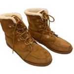 Bebe Leyila Brown Suede & Faux Fur Lined Ankle Boots/ Lace Up, Comfort EUC 10 Photo 1