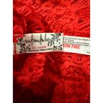 Free People  Floral Lace Eyelash Crop Tank Top Red XS Romantic Feminine Boho Photo 2