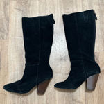 Coconuts by Matisse COCONUTS | Women's Black Leather Suede Knee High Chunky Heel Boots Photo 0