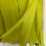 Massimo Dutti  lime bright green linen shirt Beach cover size small Photo 2