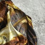 Gary Graham Dress Womens 8 Gold Black Silk Layered Raw Hems Edges Midi Art Photo 8