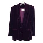 Dana Buchman  Vintage Dark Purple Velvet Silk Blend Pant Blazer Jacket Suit Set Photo 10