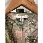Agua Bendita NWT x Target Peony Floral Wrap Top Linen Blend Green Pink Size M!! Photo 6