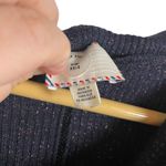 Anthropologie Postmark Orley Metallic Cowl Neck Ruffle Sweater in Navy Size XS/S Photo 8