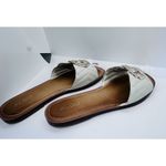 ALDO  Qelajar Slide Sandals Women's Size 6 Off White With Gold Buckle Classic Min Photo 7