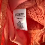 Kittenish  Coral Puff Sleeve Ruched Bodysuit Size Large Photo 5
