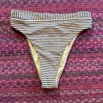 SEA FOLLY AUSTRALIA NAVY YELLOW STRIPE HIGH CUT LEG SWIM BOTTOMS Photo 0