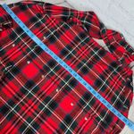 Old Navy Red Tartan Plaid Boyfriend Shirt S Button Up Long Sleeve Cotton Photo 7