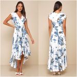 Lulus LULU’S French Countryside White Floral Print High-Low Dress Photo 1