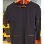 Talbots  Navy Blue Sheath Shift Short Sleeve Stretch Work Business Casual Size 14 Photo 1