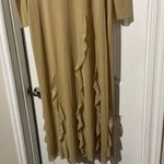 ZARA NWT  tan midi dress with ruffles. Photo 1