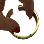 ELIZABETH JULES TIFFANY TEAL BLUE MINT GREEN CLAM CUFF ENAMEL GOLDTONE BRACELET Photo 7