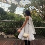 DISSH WHITE LINEN PANEL BABYDOLL MINI DRESS Size 2 Photo 2