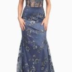 Dear Moon  Juniors' Sequined Illusion Lace-Up-Back Corset Gown Size 5 NWOT Photo 0
