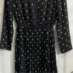 Maje Rivoli Floral Embroidered Black Pleated Midi Dress, Size 3 (Size L) Photo 6