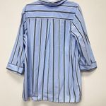 J.Jill Side Button Stepped Hem Tunic Shirt Women XL Blue Striped Coastal Grandma Photo 6