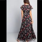 Modcloth  x Anna Sui Black&Pink Floral Velvet Burnout Maxi Dress Sz.4 Photo 3