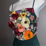 Retro Stage New w Tags Floral Green Holiday Christmas Jumpsuit Womens Small Photo 5