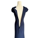 Mac Duggal leena x - NWT Navy V-Neck Ruched Jersey Gown Sz 6 Photo 7