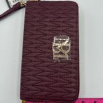 Badgley Mischka  Womens Long Wallet Phone Pocket Wristlet Plum Vegan Leather NWT Photo 12
