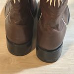 Mexicana Women Brown Leather Western Cowboy Boots White Stitching Pointed Toe 39 Size 8 Photo 10