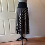 Lavish  Asymmetrical Black and Brown Striped Skirt Photo 2