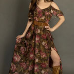 NWOT Joyfolie Faydon Dress in Bistre Floral Size Small Brown Photo 0