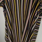 Eloquii black striped asymmetrical ruffle dress Photo 8