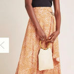 Anthropologie Maeve Minetta Midi Skirt Size 2 Animal Print Belted Draped Photo 0