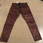 Banana Republic BNWT Gorgeous and unique  leopard foil skinny jeans size 28 Photo 0