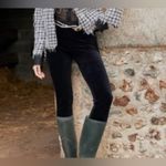 Anne Fontaine Andy Leggings Size 12 Black Dual Material In Velvet And Milano 44 Photo 2