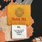 Ruby Rd womens size XL black and floral 3/4 bell sleeve tunic business casual Photo 5