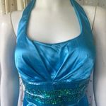 Josh & Jazz NWT Turquoise Beaded Satin Halter Mini Cocktail Dress Pockets 9/10 Size undefined Photo 2