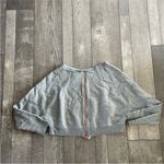 Nike  Air Rose Gold Logo Metallic Grey Crop Sweatshirt Size Medium. Photo 6