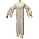 American Vintage 1970s Evelyn Pearson Embroidered Muslin Boho Dress with Bell Sleeves small Photo 1
