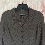 Norton Mcnaughton  Petites 90’s Vintage Brown Dot Print Button Front Blouse Photo 1