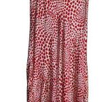 Rachel Zoe Women's  Red White Hearts Satin Pull On Long Maxi Skirt - Size Small S Photo 0