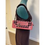 Guess Vintage Y2K Pink Faux Alligator Croc Tweed Baguette Shoulder Bag Photo 13