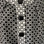 Live a Little Vtg Black White Quilted Button Cuff Jacket Women XL Bold Career Photo 3