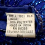 Laurence Kazar Vintage New York Sequin Dress Womens PM Petite Used Blue Silk Photo 7