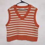 Arizona Jeans Arizona Jean Co Striped Knit Sweater Vest V Neck Cropped Pullover Women’s XXL Photo 1