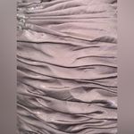 Cache NWT  One-Shoulder Ruched Dress with beaded details Size 12 in Mink Photo 4