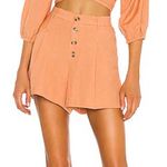 l*space L* Vista Peach High Waist Button Fly Shorts Boho‎ Light Academia Size Small Photo 2