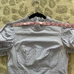 Topshop Puff Sleeve Red Dot Long Sleeve Fitted Blouse Sz 0 Photo 6