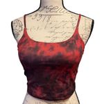 Oalka  Red Black Tie Dye Workout Strap Sports Tank Bra Size Small Photo 0