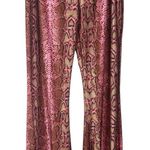 Girl On A Vine Pink Snakeskin Disco Bell Bottoms‎ Club Wear Designer L Size L Photo 0