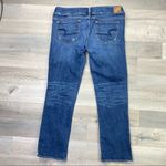 American Eagle  Outfitters Artist Distressed Stretch Crop Jeans Dark Wash 6 Photo 4
