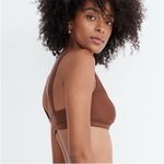 Madewell Second Wave Balconette Bikini Top in Brown Size XL Photo 4