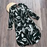 Hugo Boss  Dibanora Belted‎ Midi Dress abstract tropical print Photo 2